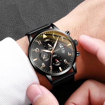 

Mens Watches Top brand luxury Men's Busine Stainless Steel Date Analog Wrist Watch relojes hombre relogio masculino watch sport