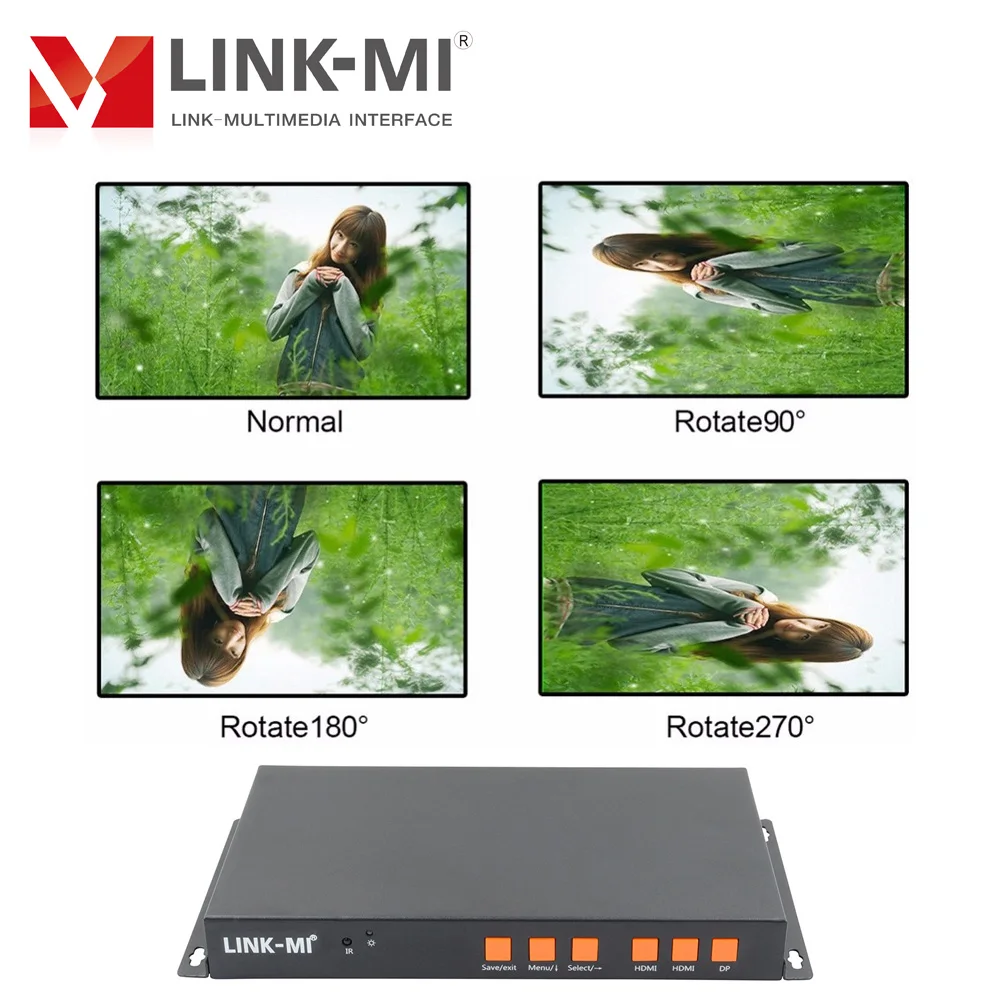 LINK-MI R90U 전화 미러 캐스트 컨트롤러 수직 디스플레이 지원 180 도 회전 HDMI/모바일 신호/DP/USB 입력