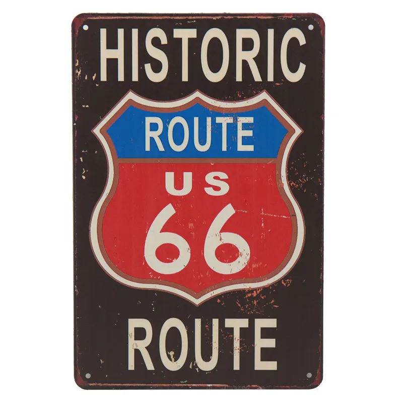 30X20 см US Route 66 плакат Настенные стикеры Паб Бар украшения гаража домашний декор мотоцикл пластина Олово Знаки табличка Металл Винтаж H17 - Цвет: T