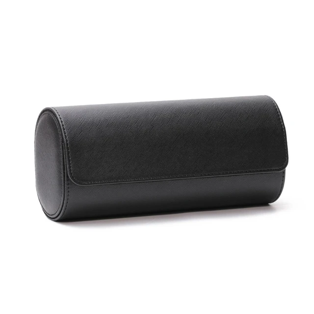 3 Slots Watch Roll Travel Case Chic Portable Vintage Leatherette Display Watch Storage Box with Slid in Out Watch Organizers A1