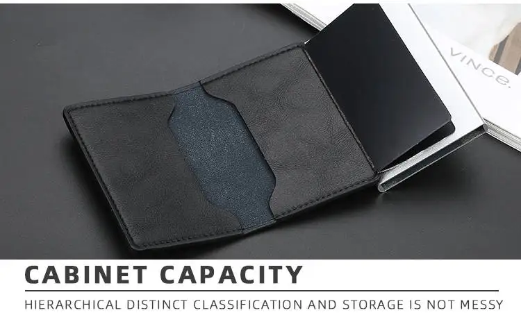 Automatically  Aluminum bank card package credit card wallet rfid shield card set card box document package metal wallet (11)