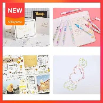 

1pcs/12pcs Double-line Drawing Pens Fluorescent Refill Pens Markers Painting School Flash Supplies Stationery Office Studen G2V6