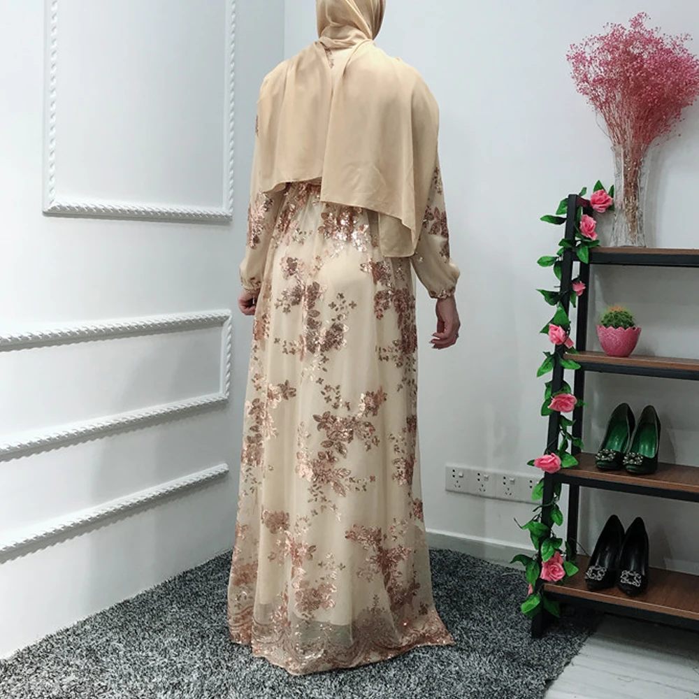 Вечернее платье с блестками abaya Турция элегантное женское вечернее платье мусульманский хиджаб платье Абая для женщин Caftan Кафтан Марокко Оман одеяние мусульмане Longue мусульманская одежда платья