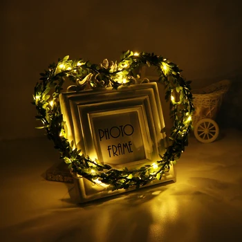 

LED Leaf Fairy String Lights Copper Wire Battery Operated Holiday Lighting For Rustic Wedding Holiday Party Event Decoration