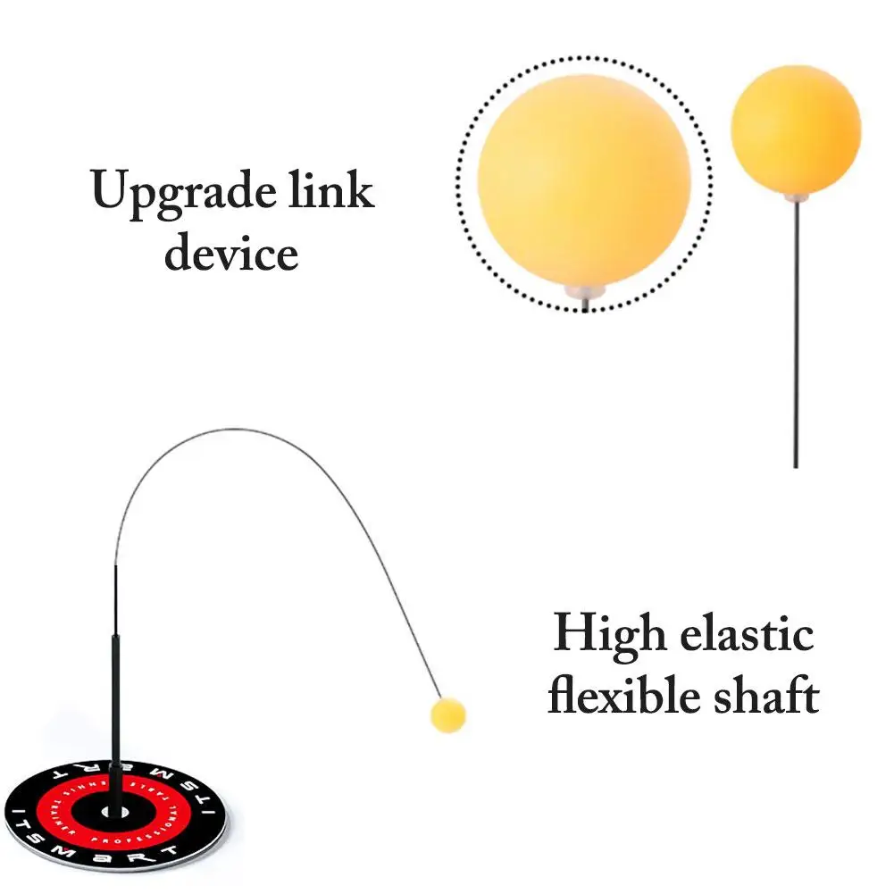 Тренажер для настольного тенниса с эластичным мягким валом Регулируемая длина Нескользящая база Портативные Инструменты для обучения пинг-понгу для детей и взрослых