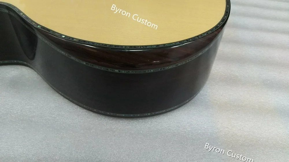 AAA все твердой древесины на заказ гитара ручной работы Byron cutaway профессиональная акустическая электрогитара