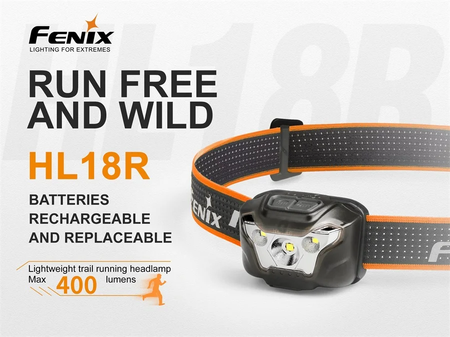 Fenix HL18R Ultralight Running USB rechargeable 400 lumen LED headlamp