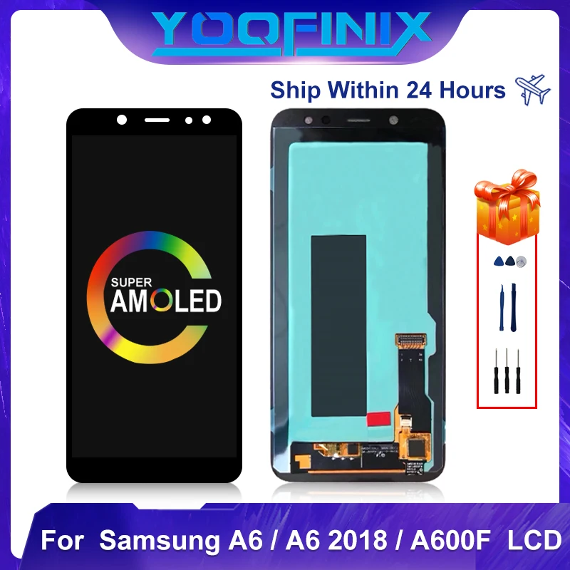 5 6 &quotSuper AMOLED для Samsung Galaxy A6 2018 LCD A600F дисплей дигитайзер в сборе запасная часть A600