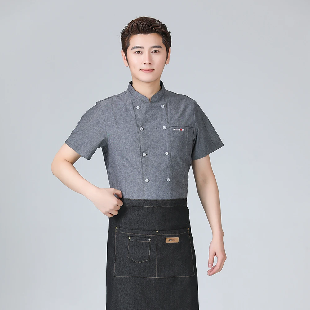 bakery Western restaurant Unisex Chef uniform Bakers Waitress Egg tart Chef jackets casual shirt Breathable Dinner party Cooking