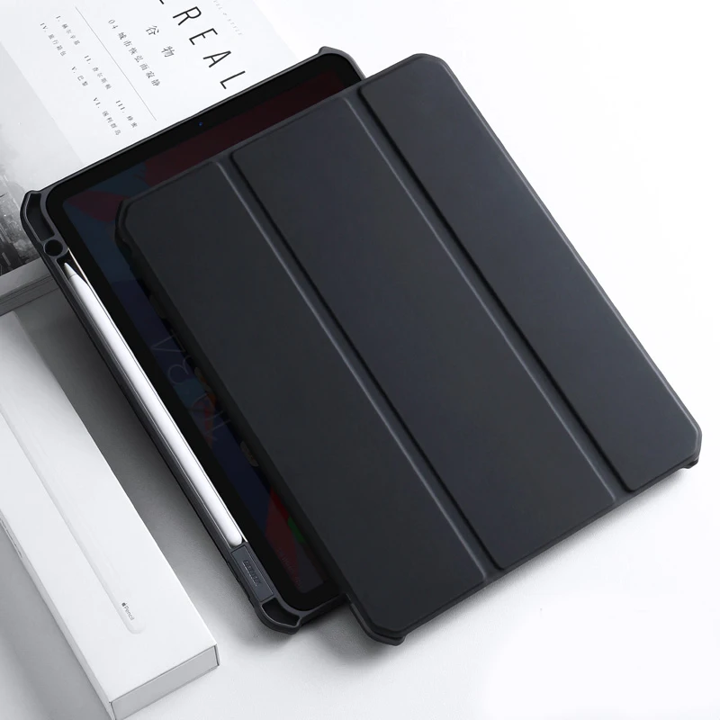 Xundd флип-чехол для iPad Pro 12,9 анти-капля Умный Магнитный чехол для iPad Pro 11 10,5 с держателем ручки кожаный ТПУ чехол - Цвет: Black-12.9(2018)