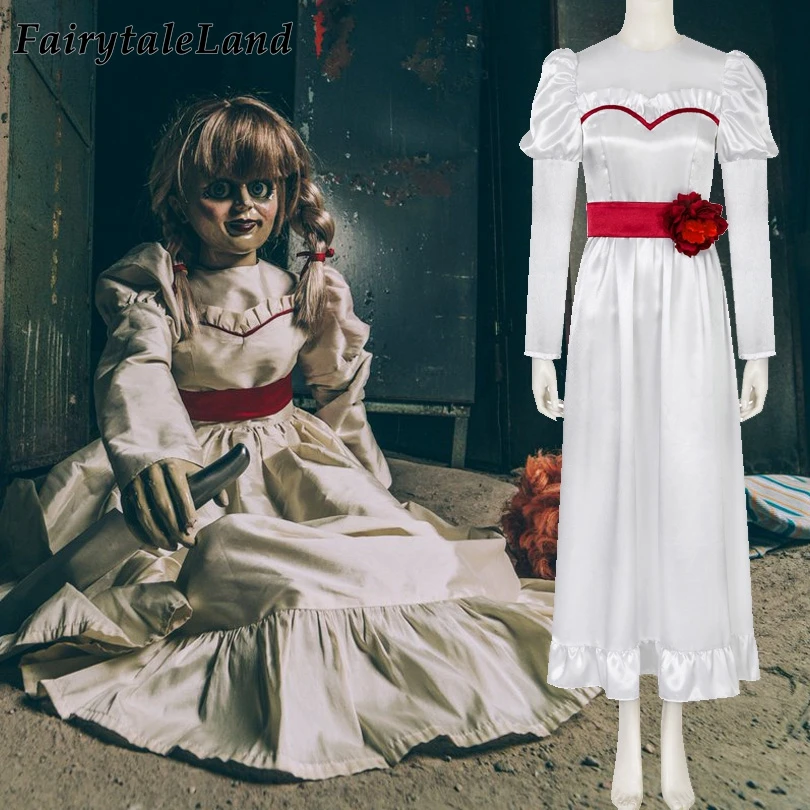 Аннабель приходит домой Косплей Костюм ConjingDoll белое платье ужасный наряд с