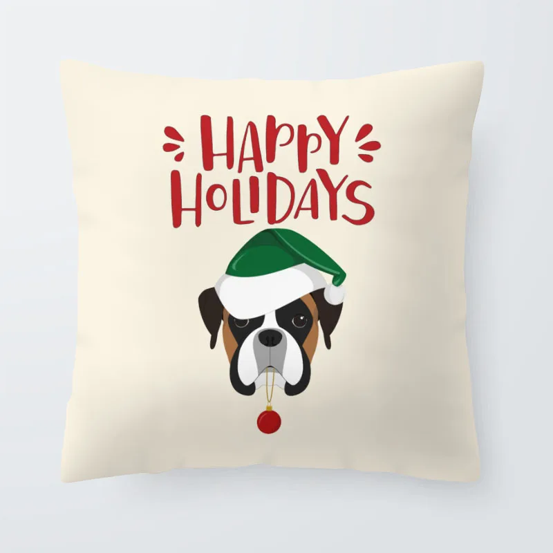 Рождественская собака подушка бульдог Бостон-терьер сосисок собака бокс наволочка Шнауцер бабочка собака: лабрадор диван подушка - Цвет: 8