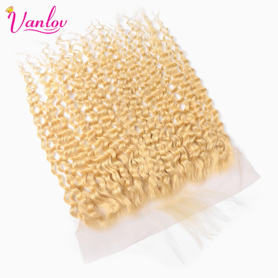 Vanlov 613 Blonde Bundles With Frontal Water Wave Human Hair Bundles With Closure #1B Brazilian Hair Frontal With Bundles Remy