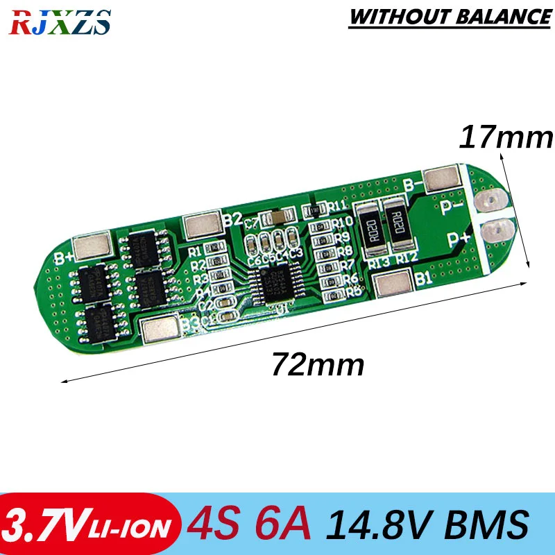 Защитная плата BMS PCM для литий ионных аккумуляторов 18650 6A 16 В полимерных упаковка