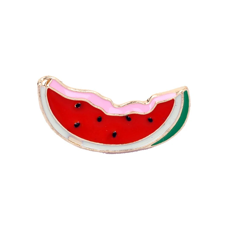 Fashion Brooch Avocado Pineapple Enamel Pins for Women Kids Jackets Lapel Pin Custom Button Badge Jewelry Cartoon Fruit Brooches - Окраска металла: Watermelon