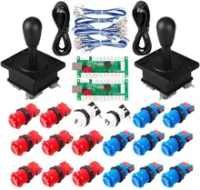 Botões do joystick da arcada 2 jogo do jogador diy parte o joystick oval do estilo americano + tipo de happ botões de arcada 1-1/8