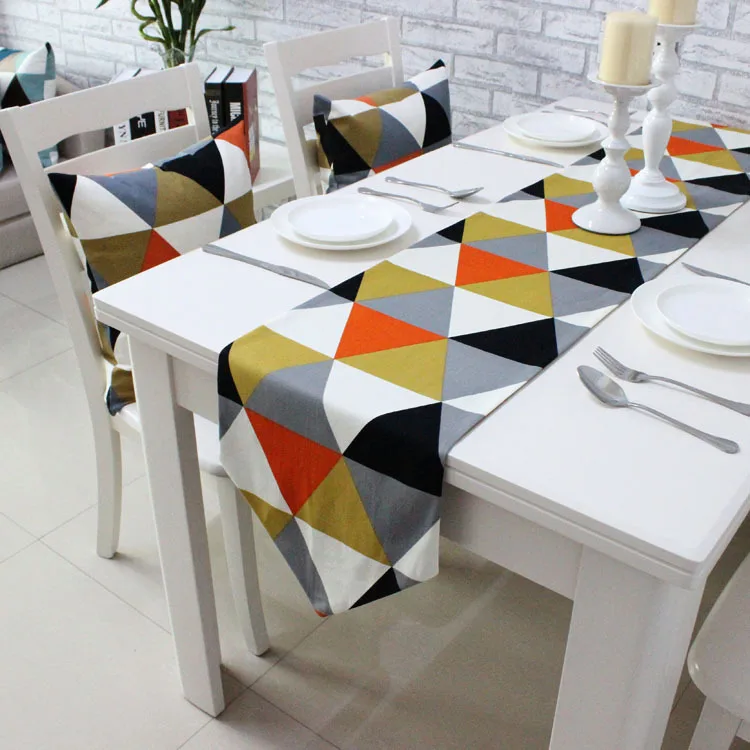 Mantel de mesa comedor geométrico imperno простые manteles tela lujo centro bandera camino cama|Настольные дорожки| |