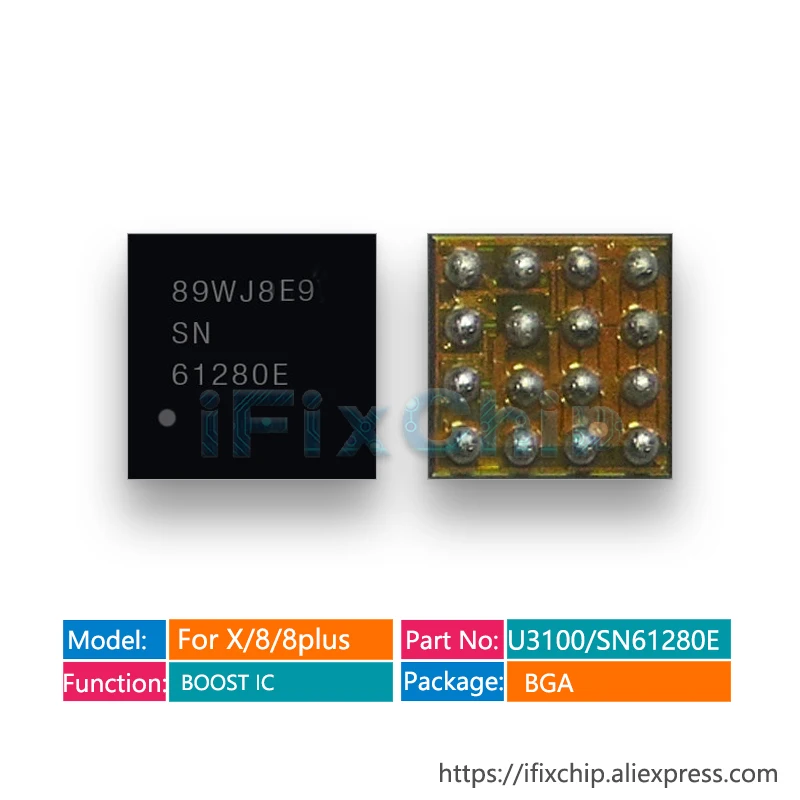 

2pcs-20pcs/lot 100% New U3100 SN61280E For iphone X 8 8plus Power supply Boost IC Chip