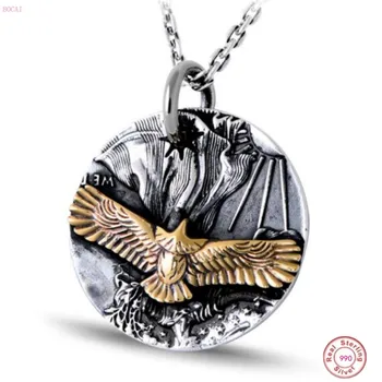 

BOCAI S999 sterling silver pendant Retro Thai silver Male Eagle Pendant personality Silver jewelry for men and women