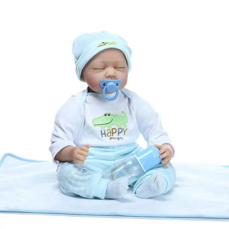 55cm Baby Reborn Dolls Half Silicone Body Real Sleeping Newborn Baby  Looking Bebe Doll Reborn Realista Boneca Girls Toys Gift - Dolls -  AliExpress