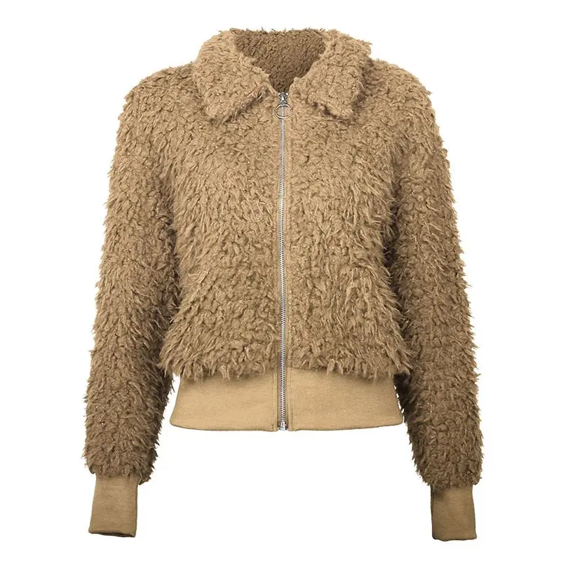 

Large Size 3XL Oversized Casual Zipper Harajuku Teddy Cozy Jacket Loose Women Street Winter Clothing Overcoat 2019 New Trendy