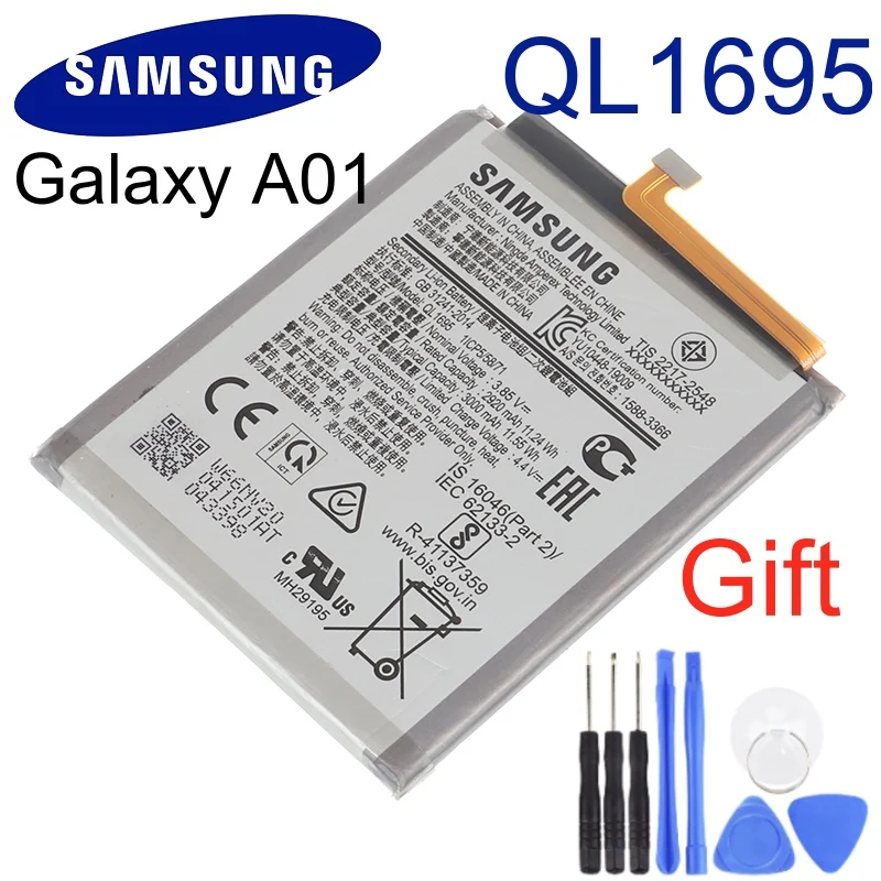 Оригинальный сменный аккумулятор y QL1695 для телефона Samsung Galaxy A01 3000 мАч