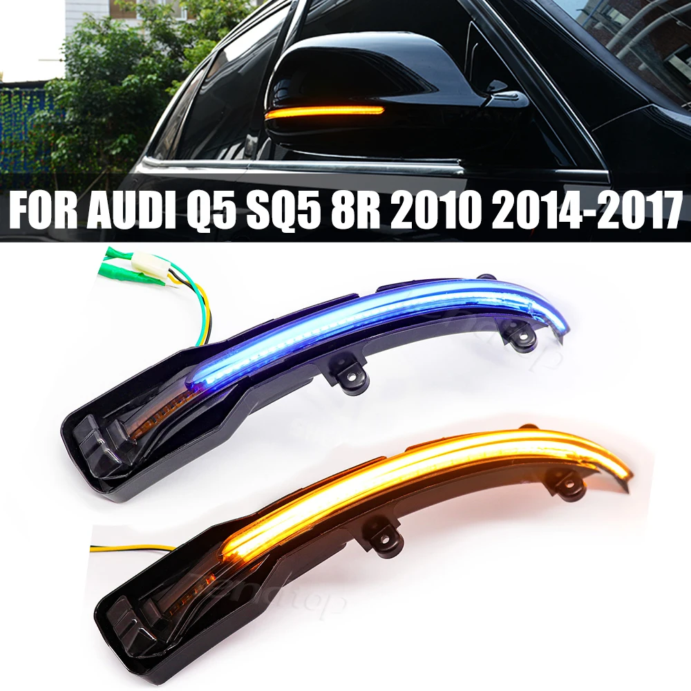 1 Paio Blu Giallo Ripeti Dynamic Led Side Mirror Indicatore Luminoso Car Retrovisore Indicatori Di Direzione Per Audi Q5 Sq5 8R Q7 4L Sq7