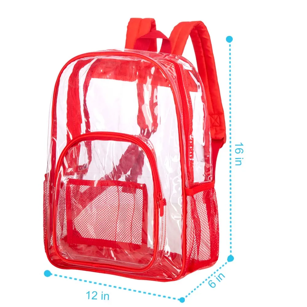 Mochila transparente de PVC para hombre y mujer, bolsa transparente  resistente, transparente, Color Rojo - AliExpress