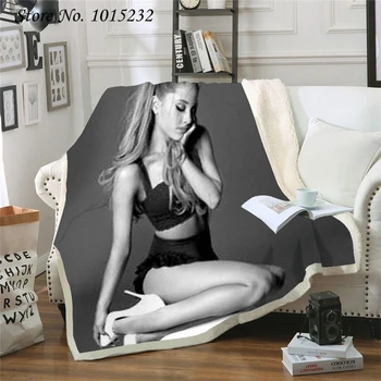 

Ariana Grand Funny Character Blanket 3D Print Sherpa Blanket on Bed Home Textiles Dreamlike Style 10