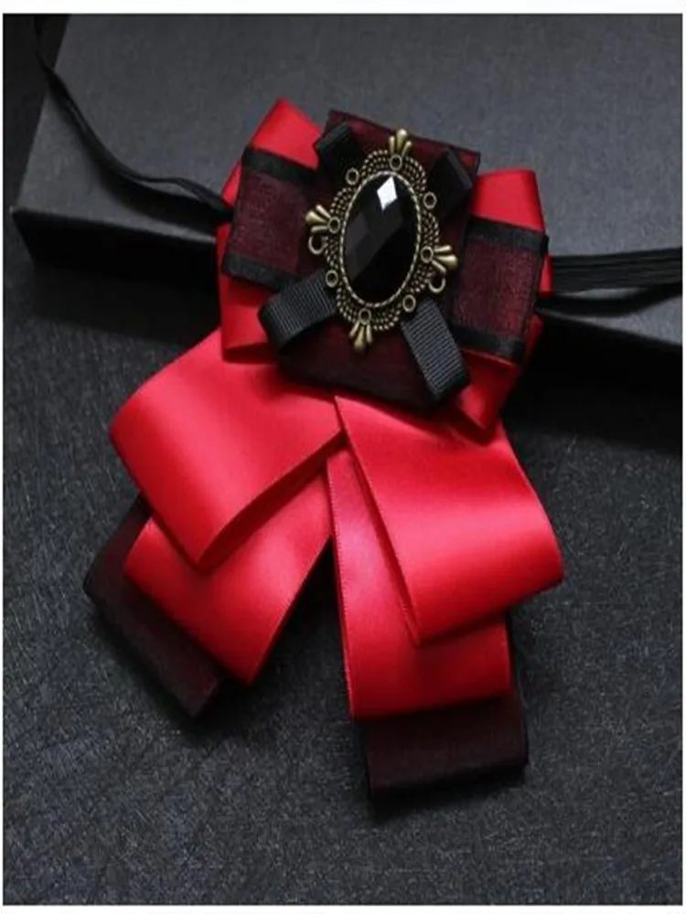 Fashion Diamond Bow Tie Solid Color Mens Business Necktie Male Butterfly Cravat Wedding Groom Bowties Collar Accessories - Цвет: 7