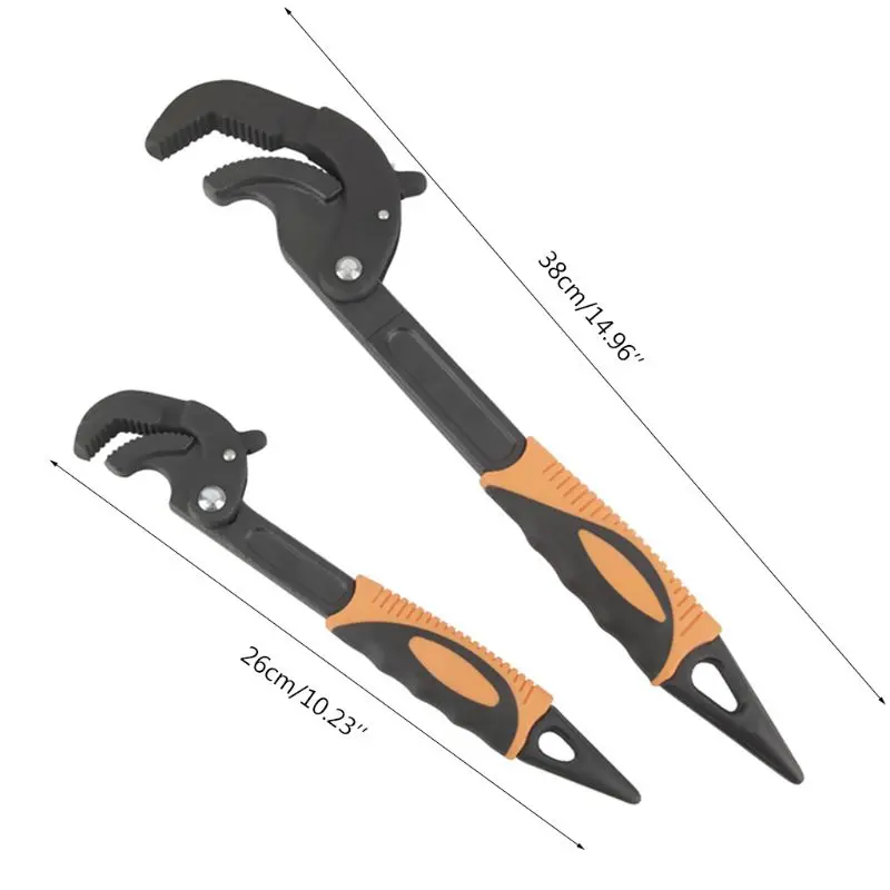 

Universal Key Pipe Self-locking Adjustable Wrench Open End Spanner Set Metal