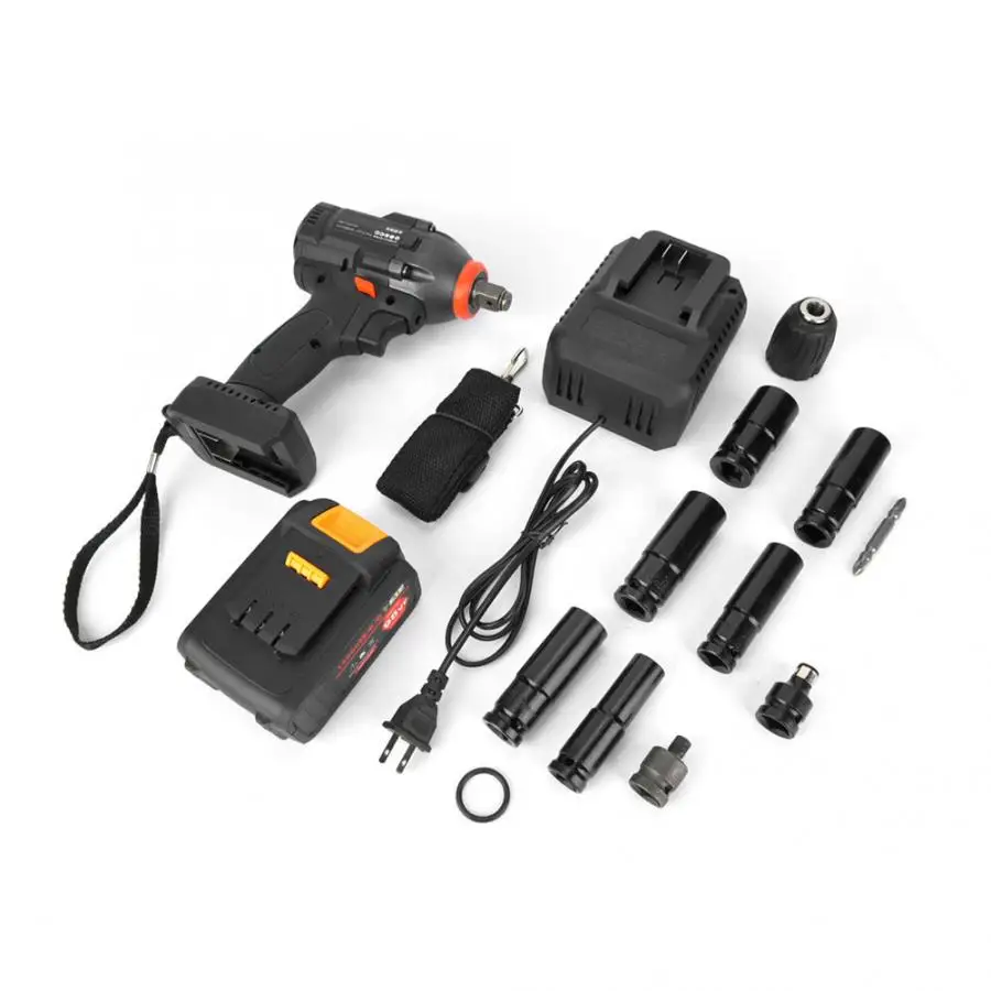 

Drill Chuck Cordless Brushless Tungsten Steel Shaft Stepless Electric Wrench with Light US Plug 110~240V