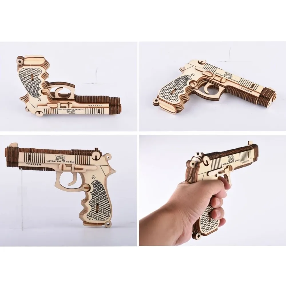 Деревянные игрушки деревянные пистолеты Beretta M92F пистолет пазл Мини модели сделай