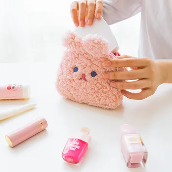 

Korea style women rabbit day clutches purse small bunny bag fashion kawii party handbag fur organizer pouch