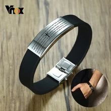 Vnox, русский, немецкий, латинский, разные версии, Библейский стих, браслеты для мужчин, лорды, молитвенные цитаты, христианский молитвенный крест, браслет