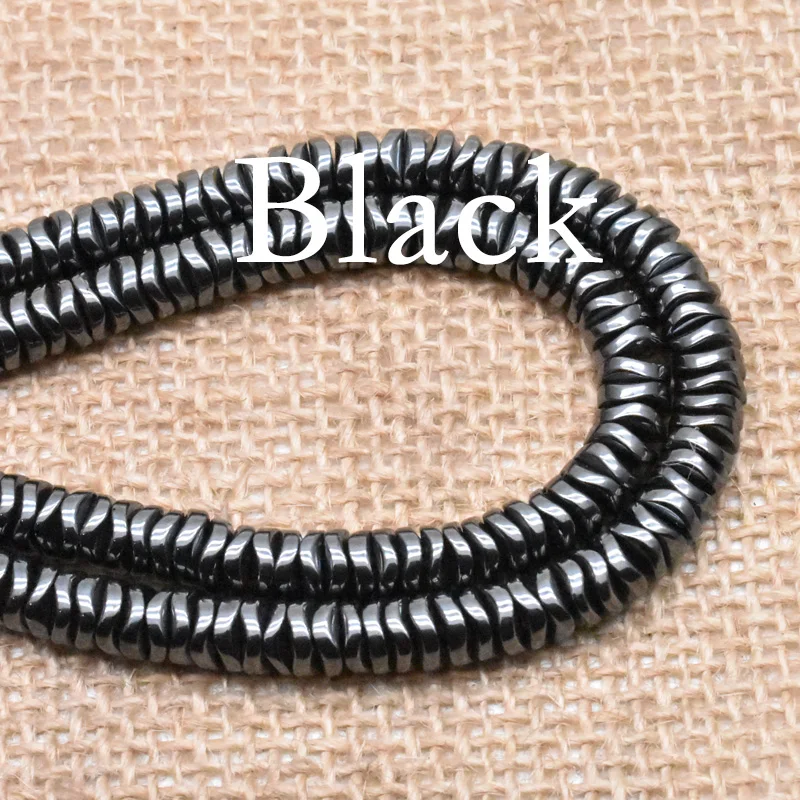 Spacer Beads 4/6mm Handmade Jewelry Making Black Hematite stone Beads Flat Loose Spacer For Jewelry Making DIY