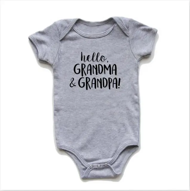 Hello Grandma& дедушка комбинезон из хлопка для новорожденных мальчиков и девочек Комбинезон с забавными буквами Одежда от 0 до 18 месяцев