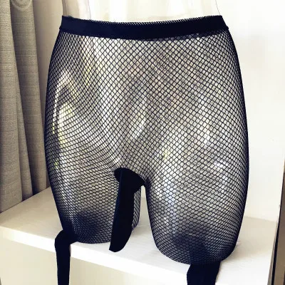 New JJ Cover Pantyhose Men's Fishnet Stockings Bottoming Sexy Pantyhose Male Underwear Mesh Grid Stockings Exotic Man Sex Tights