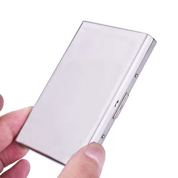 

Travel Anti-scan New Stainless Steel Metal Card Holder Men Women Fashion Credit Card box High Quality Slim Card Wallet 2020
