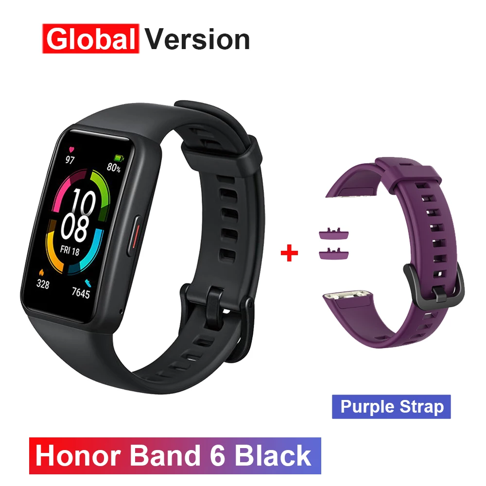 Original Honor Band 6 Global Version Smart Band Bracelet Watch Waterproof Heart Rate Monitor Blood Oxygen AMOLED Touch Screen 