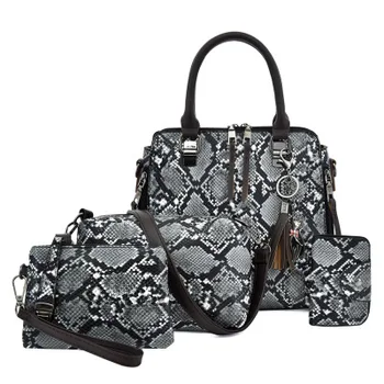 

The new four-piece mother bag is a stylish snakeskin versatile one-shoulder cross-body handbag