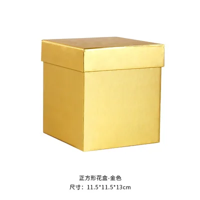 Gold 12x12x13cm День Святого Валентина ведро в форме сердца ведро квадратная Цветочная коробка круглый сплошной цвет подарочная коробка Хэллоуин Рождество свадебное украшение - Цвет: Gold 12x12x13cm