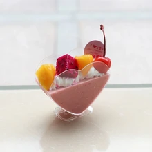 40 Pcs Heart-shaped Mousse Dessert/Pudding/Jelly Cups Plastic Pudding Cup