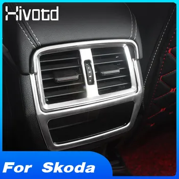 

Hivotd For Skoda Kodiaq Accessories Interior Armrest Box Rear Air Conditioning Vent Cover strip decorative 2017-2020