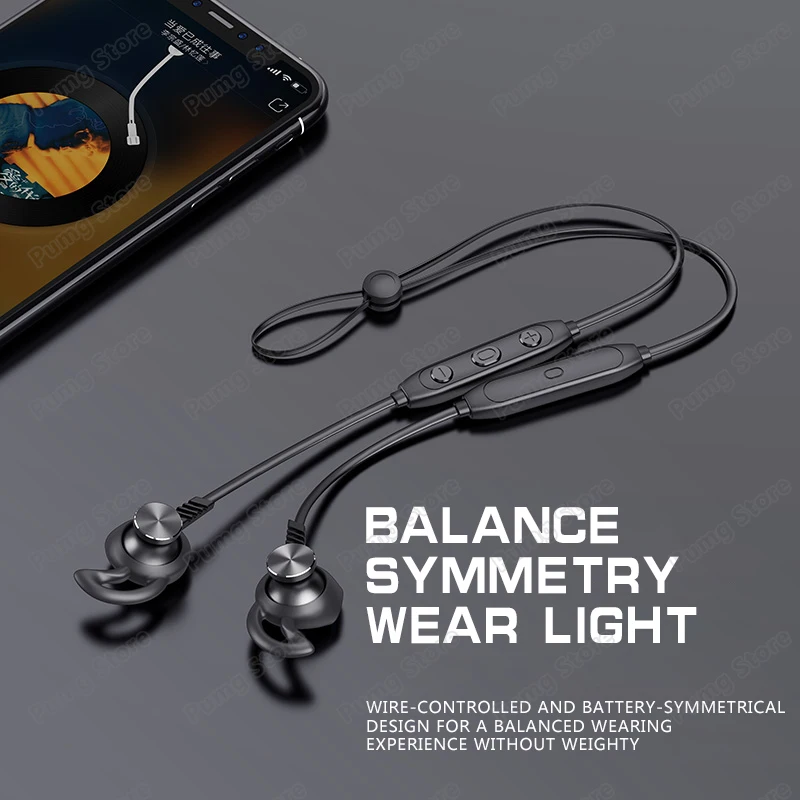 Langsdom Neckband Sports Bluetooth Earphone L5B portable super Bass stereo with Microphones Wireless gaming Headset L5 for music
