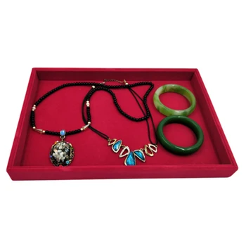 

Velvet Compartment Jewelry Display Organizer Case for Necklace Ring Earrings