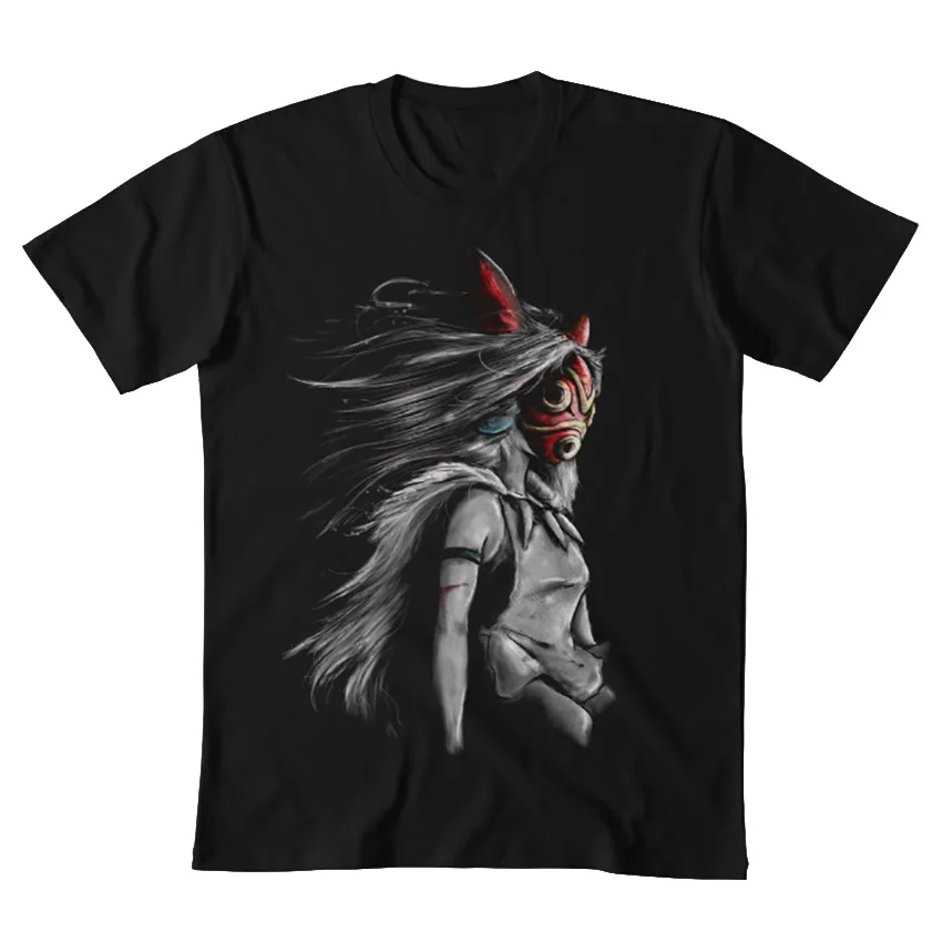 Mononoke Wolf аниме тра цифровая картина футболка mononoke фигурка Принцесса Мононоке miyazaki девушка женщина лес природа волк волки маска