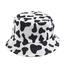 Новая мода с принтом коровы шапка белого и черного цвета ведро