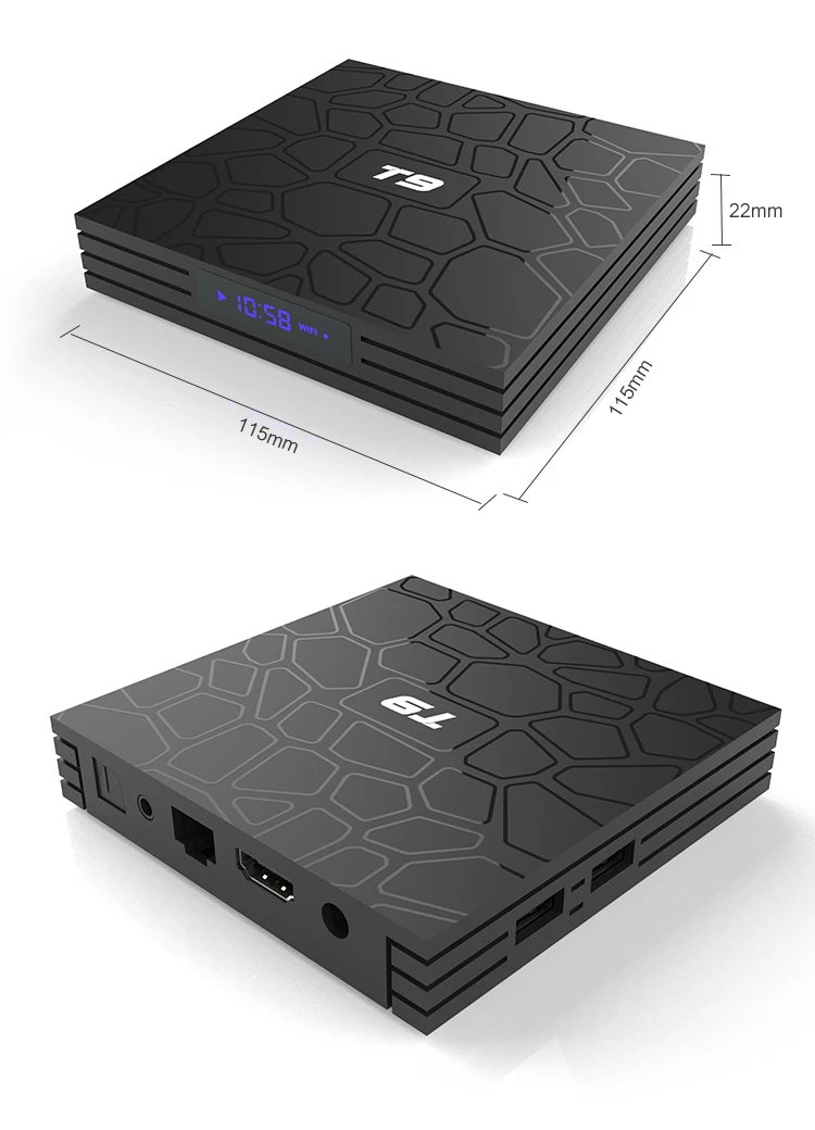 ILEPO T9 Android 8,1 Smart tv Box RK3328 четырехъядерный ОЗУ 4 Гб ПЗУ 32 ГБ/64 Гб Поддержка Wi-Fi 1000M LAN 4K H.265/H.264 HDR медиаплеер