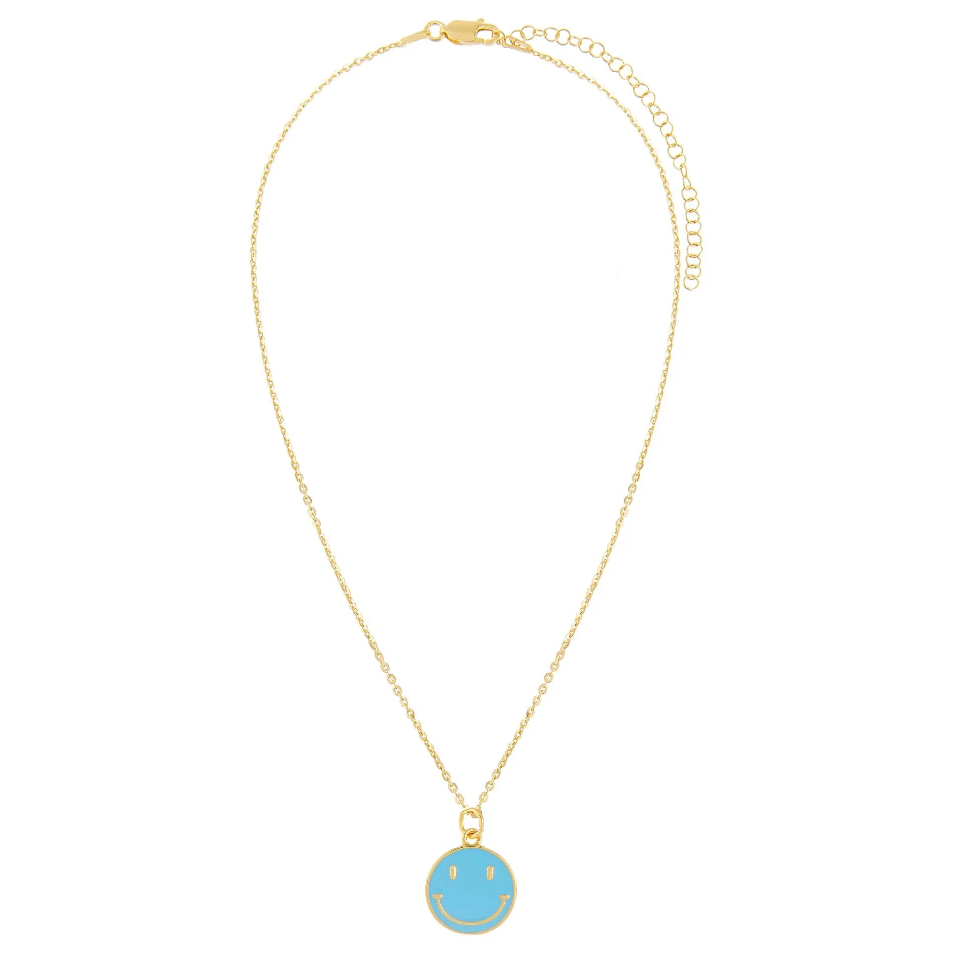 Gold-Cyan-Smiley-Face-Necklace